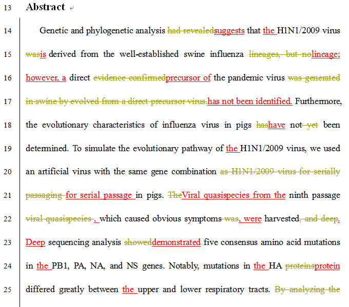 SCI论文英语润Journal of virology（ IF 4.648）发表案例