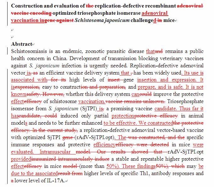 SCI论文英语润色Vaccine（ IF 		3.492）发表案例