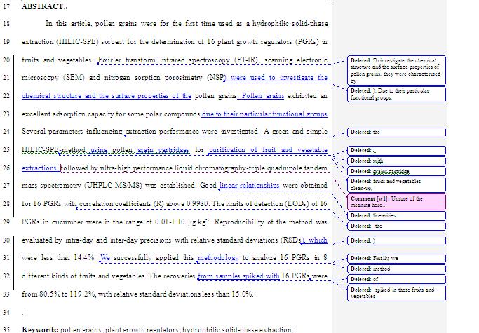 SCI论文英语润色Journal of Chromatography A(2014 IF 4.169，JCR2014)发表案例